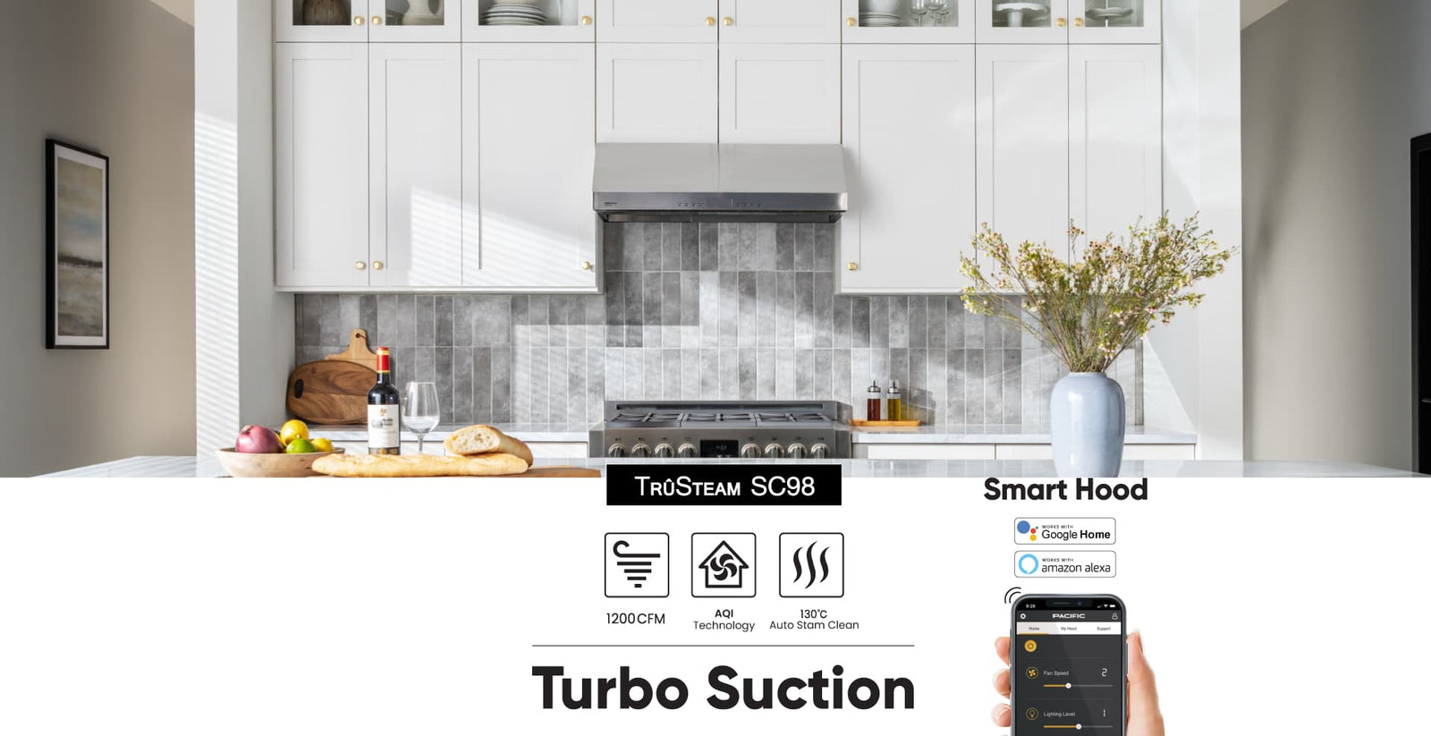美品 XL F.C.R.B VENTILATION HOOD Pacific Kitchen Range Hoods | Powerful Ventilation for Every Home