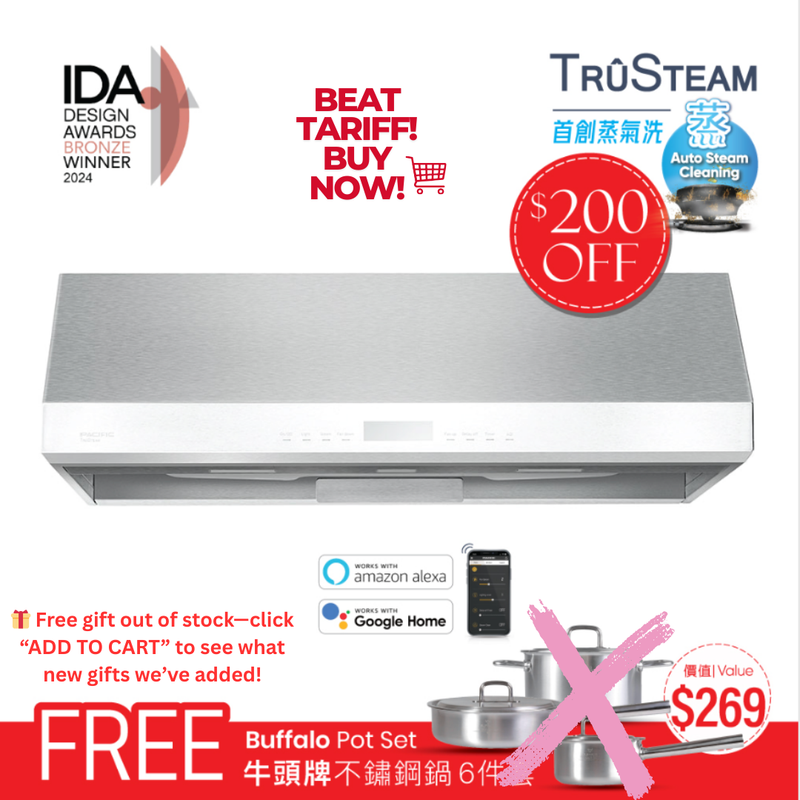 TruSteam App Enabled SC 9830AS CFM 1200 Ducted Wall Mount/Under Cabinet Smart Range Hood (30")