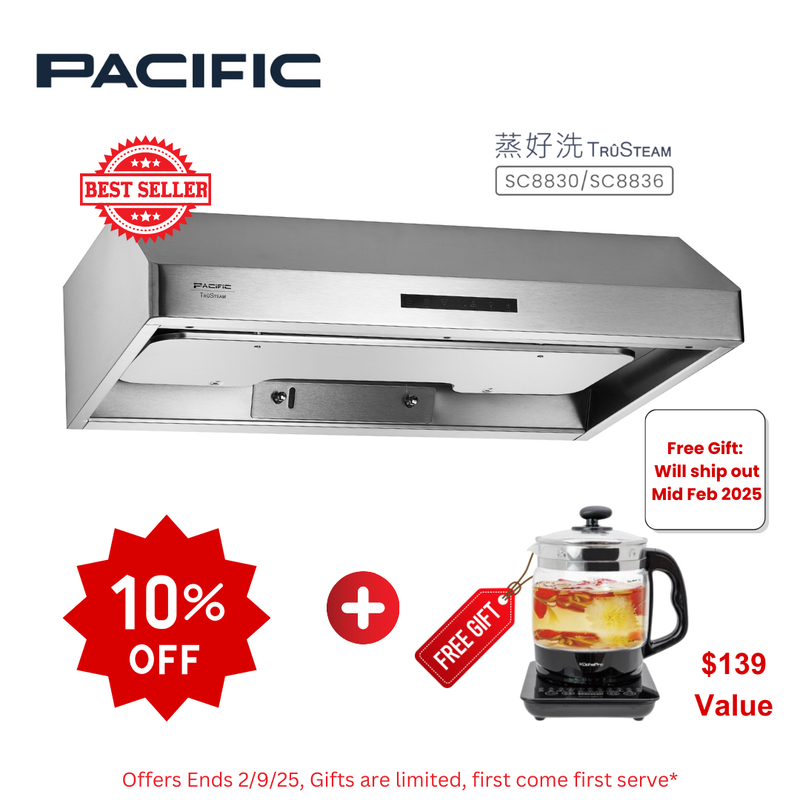 TruSteam SC 8830BS CFM 1000 Ducted Under Cabinet Range Hood (30")