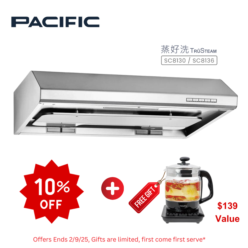 TruSteam SC 8130BS CFM 900 Ducted Under Cabinet Range Hood (30")