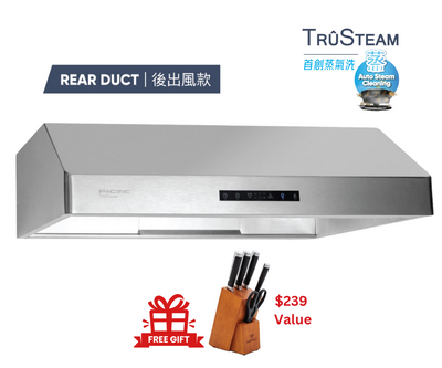 TruSteam SC88BRS CFM 1000 Ducted Rear Duct Under Cabinet Range Hood (30")