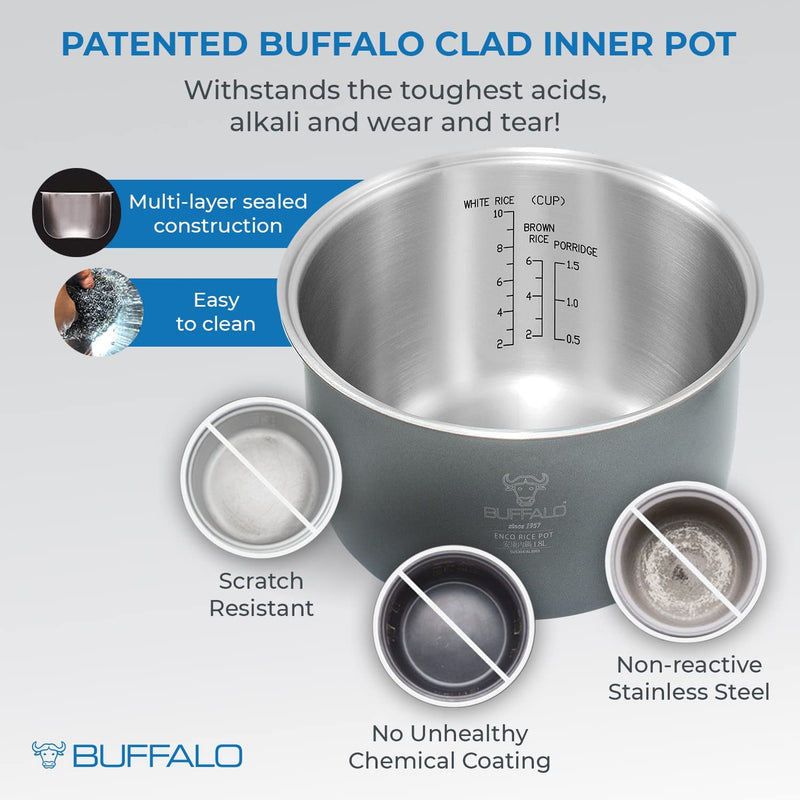 Buffelo Rice Cooker Buffalo Classic Rice Cooker 1.0 Liter (5 Cups) (KWBSC10-II)