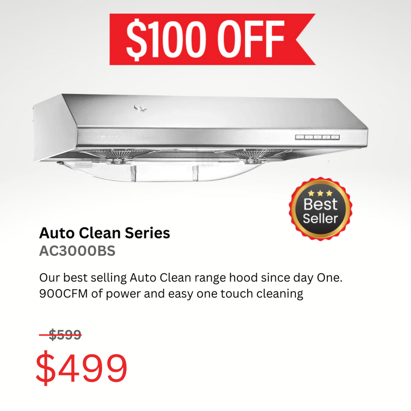 Auto Clean AC 3000BS CFM 900 Ducted Under Cabinet Range Hood (30")