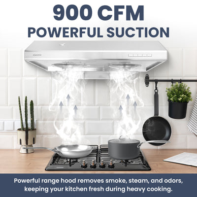 Auto Clean AC 3036BS CFM 900 Ducted Under Cabinet Range Hood (36")