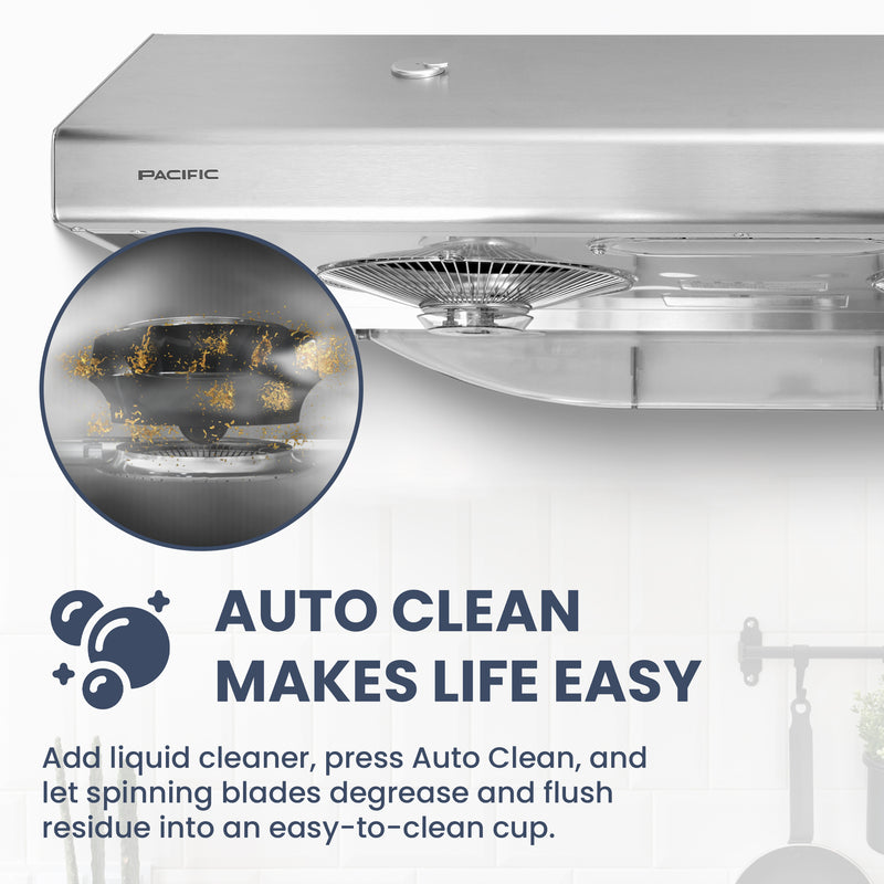 Auto Clean AC 3036BS CFM 900 Ducted Under Cabinet Range Hood (36")