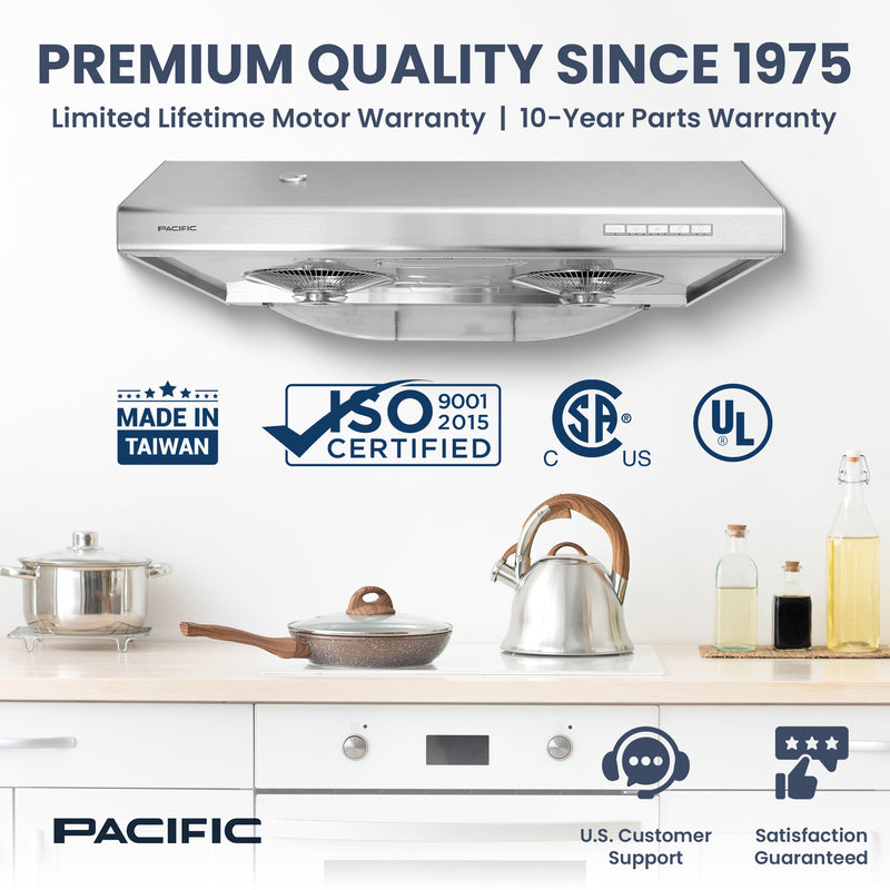 Auto Clean AC 3000BS CFM 900 Ducted Under Cabinet Range Hood (30")