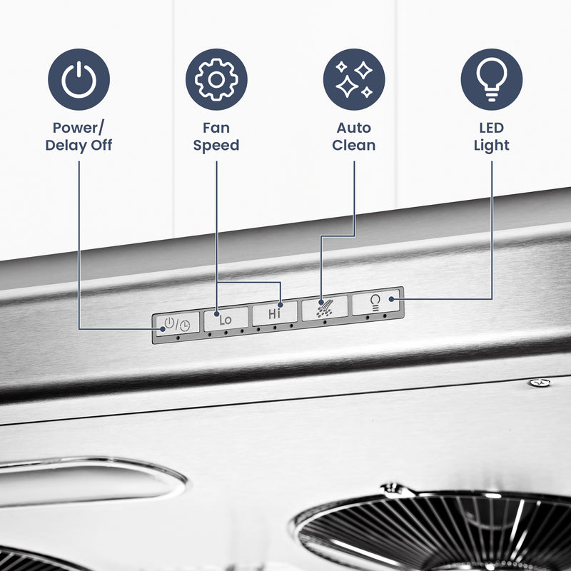 Auto Clean AC 3036BS CFM 900 Ducted Under Cabinet Range Hood (36")