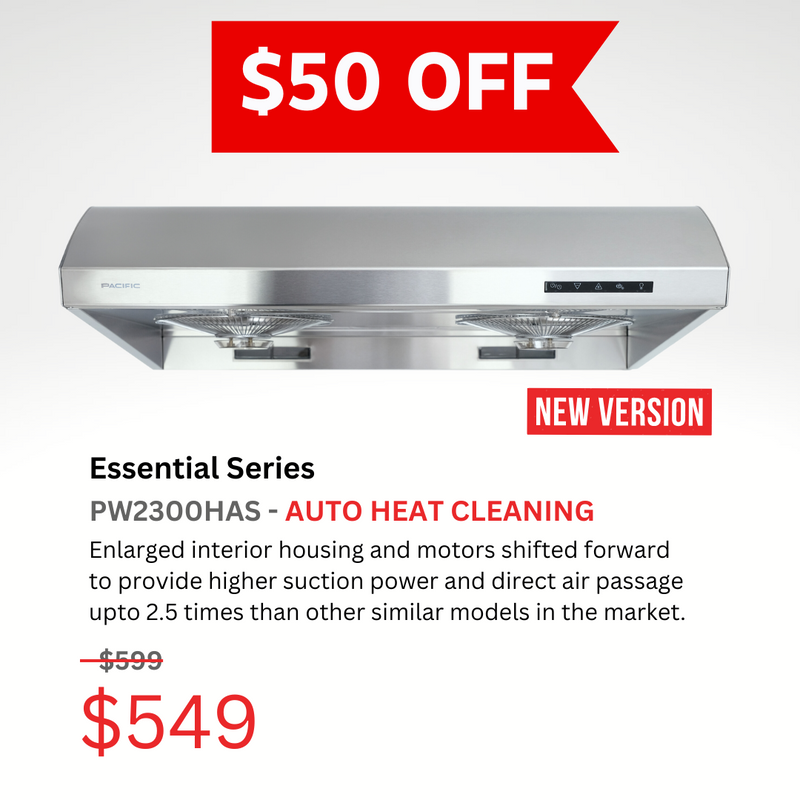 Essential PW 2300HAS CFM 900 Ducted Under Cabinet Range Hood (30")