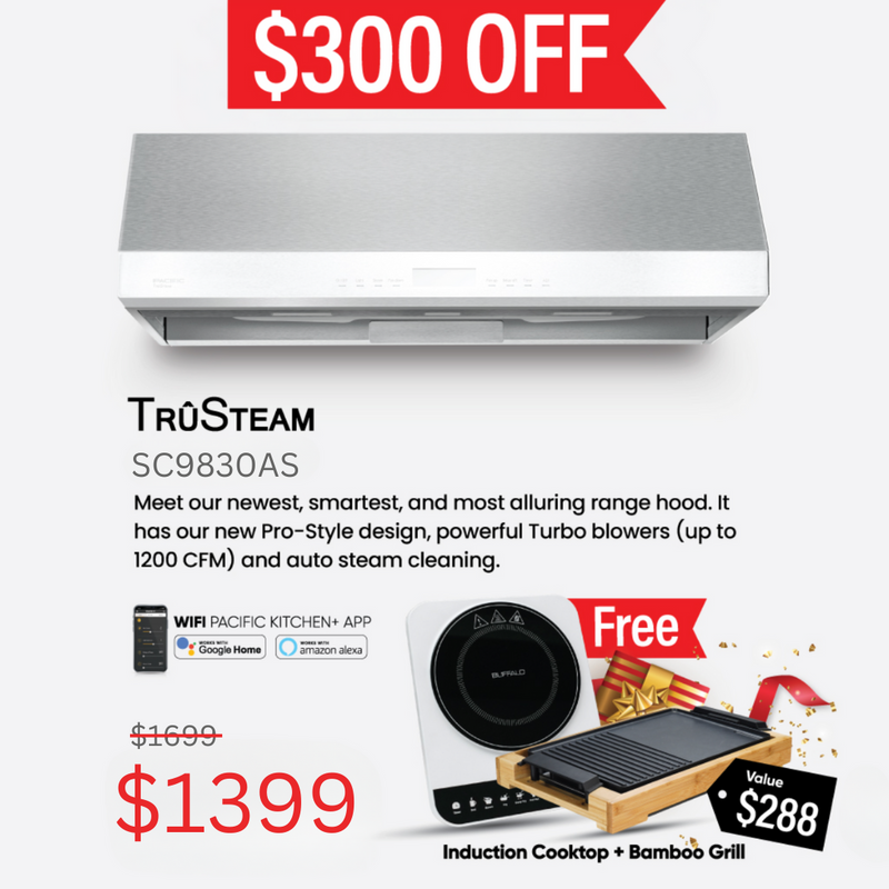 TruSteam App Enabled SC 9836AS CFM 1200 Ducted Wall Mount/Under Cabinet Smart Range Hood (36")