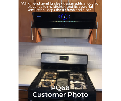 Side Suction PQ 6830AB CFM 1200 Wall Mount/Under Cabinet Range Hood (30") Real Customer Photo