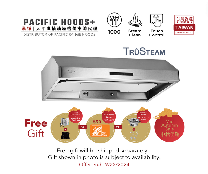 TruSteam SC 8836BS CFM 1000 Ducted Under Cabinet Range Hood (36")