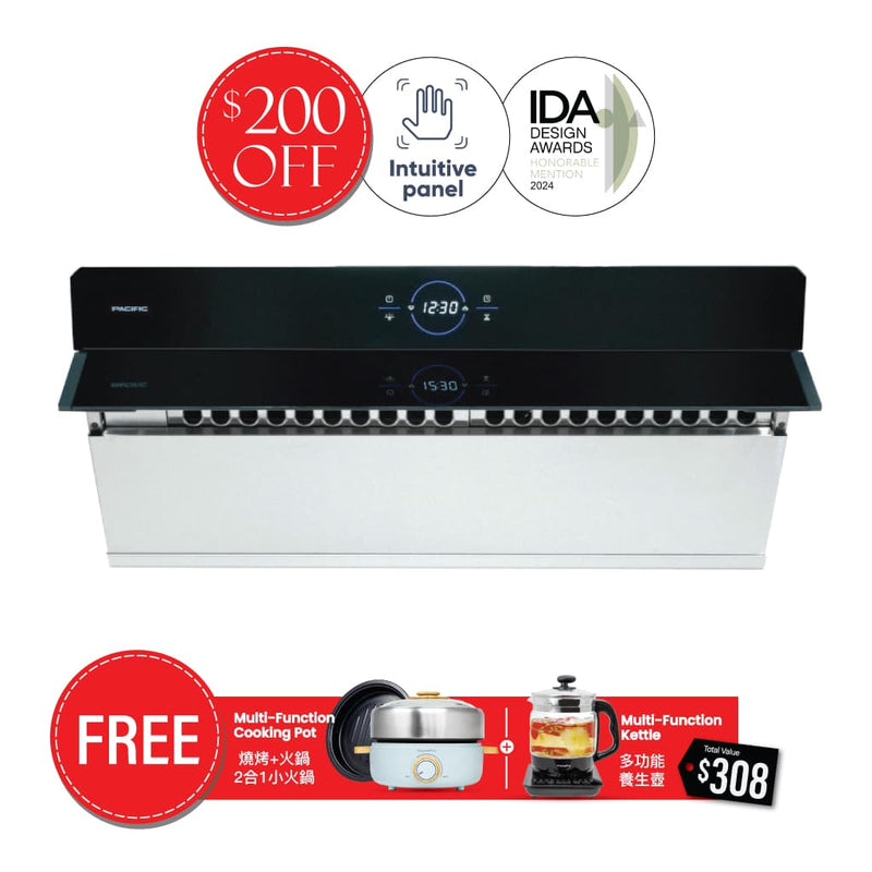 Side Suction PQ 6830AB CFM 1200 Ducted Wall Mount/Under Cabinet Range Hood (30")