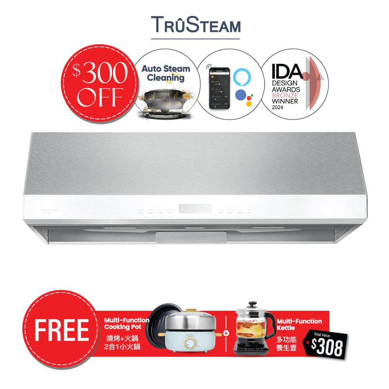 TruSteam App Enabled SC 9836AS CFM 1200 Ducted Wall Mount/Under Cabinet Smart Range Hood (36")
