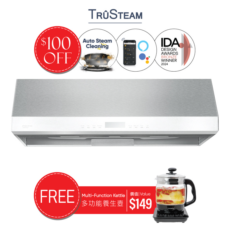 TruSteam App Enabled SC 9830AS CFM 1200 Ducted Wall Mount/Under Cabinet Smart Range Hood (30")