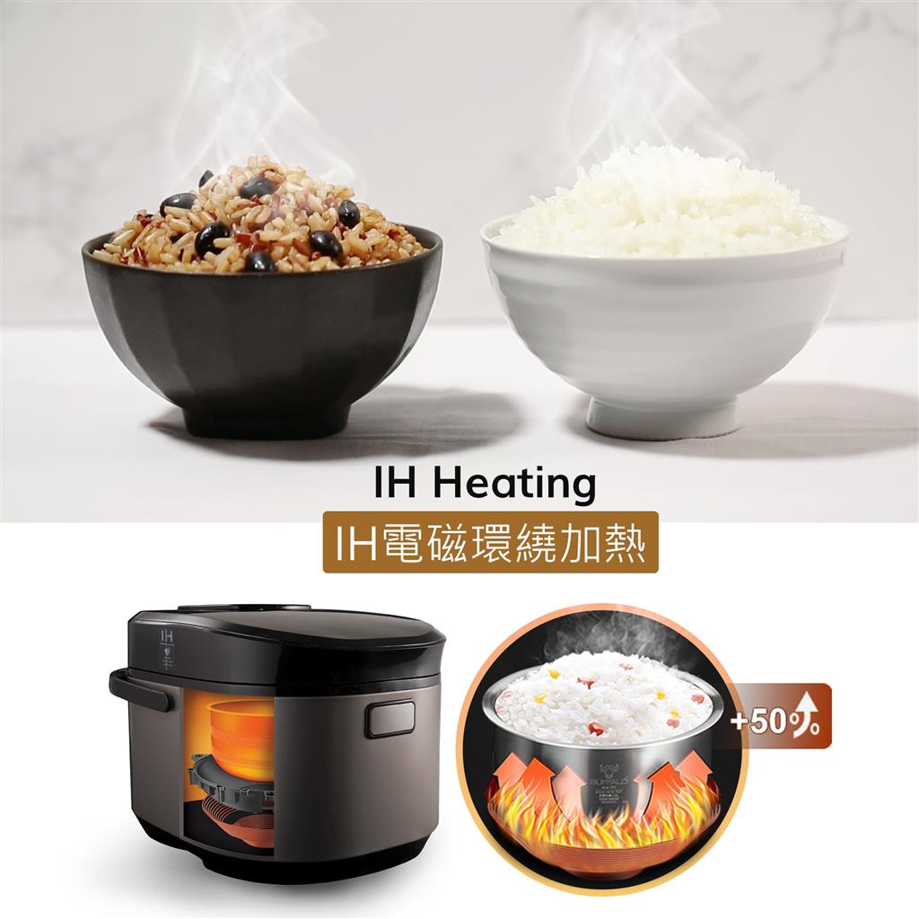 Buffalo Induction Heating (IH) Patented Clad Inner Pot Smart Rice Cook