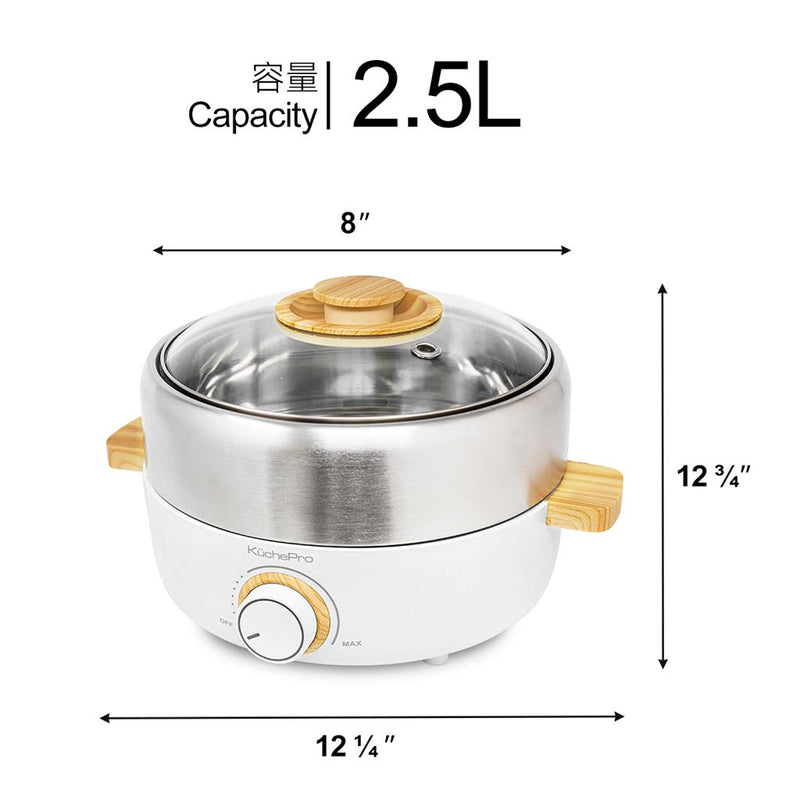 Kuchepro Multi-Function Cooking Pot, White (KPHPOT100W)