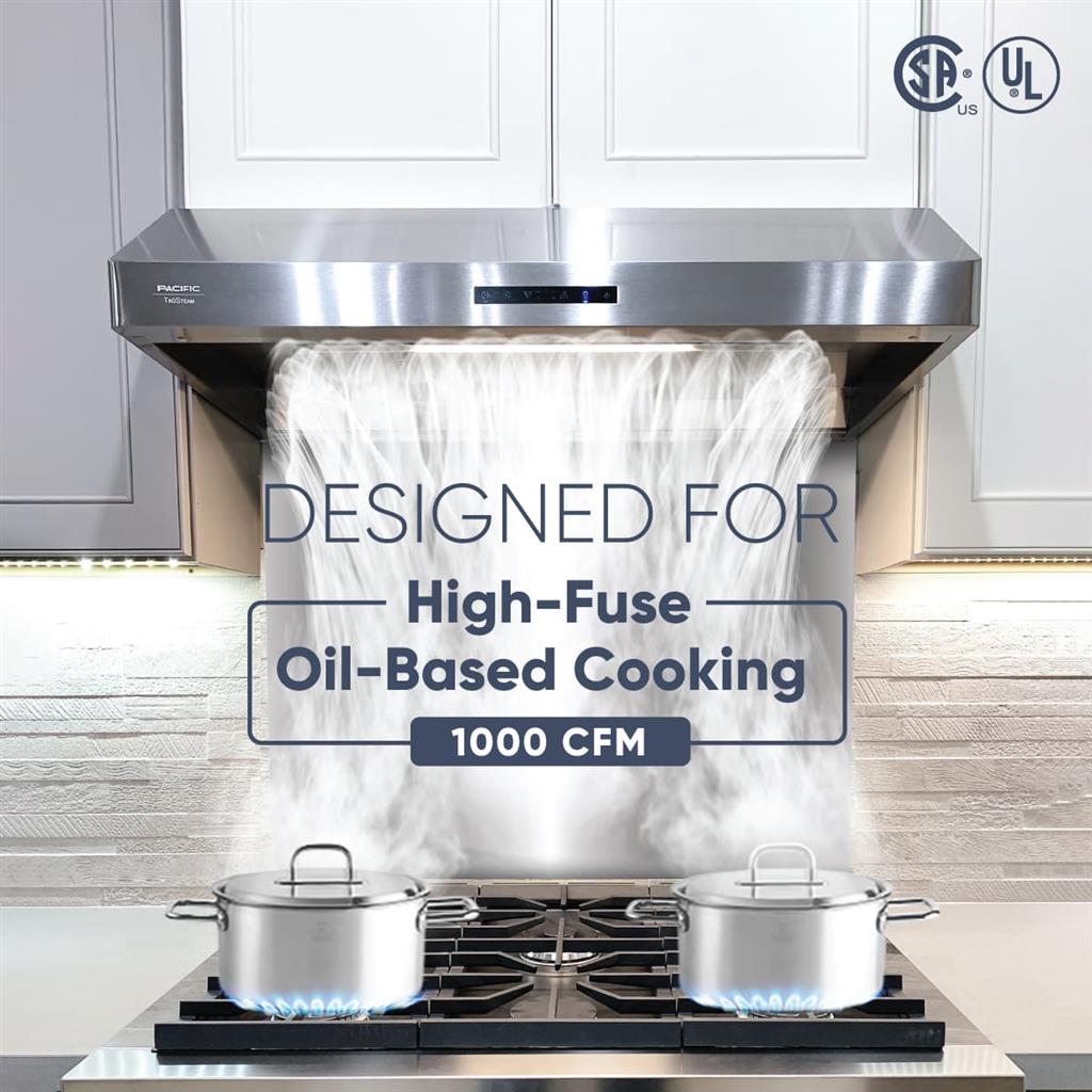 Pacific 30” Range Hood | Powerful Under Cabinet Ventilation