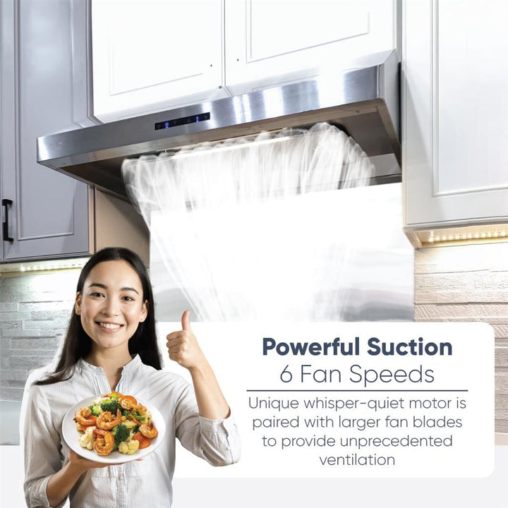 Pacific 30” Range Hood | Powerful Under Cabinet Ventilation